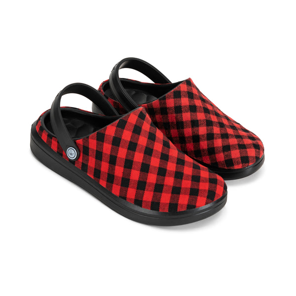 Varsity Clog - Textile Black/Red Check Overlay
