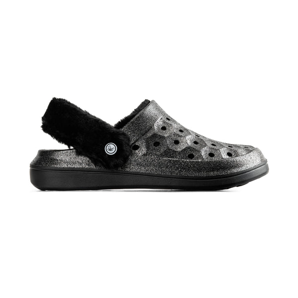Kids' Varsity Lined Clog - Trendsetter Black Glitter/Black