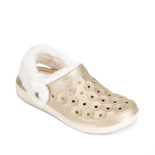 Varsity Lined Clog - Trendsetter Gold Glitter/Natural