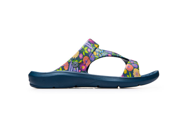 Sandale de tous les jours - Motif floral en denim bleu marine