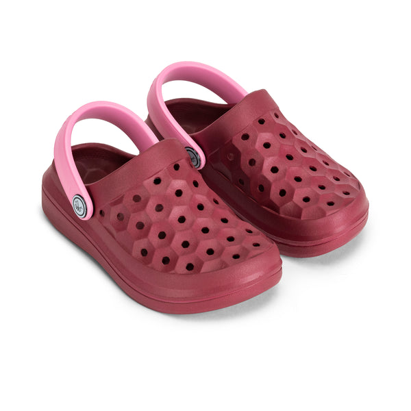 Sabot universitaire pour enfants - Cerise foncée / rose pâle