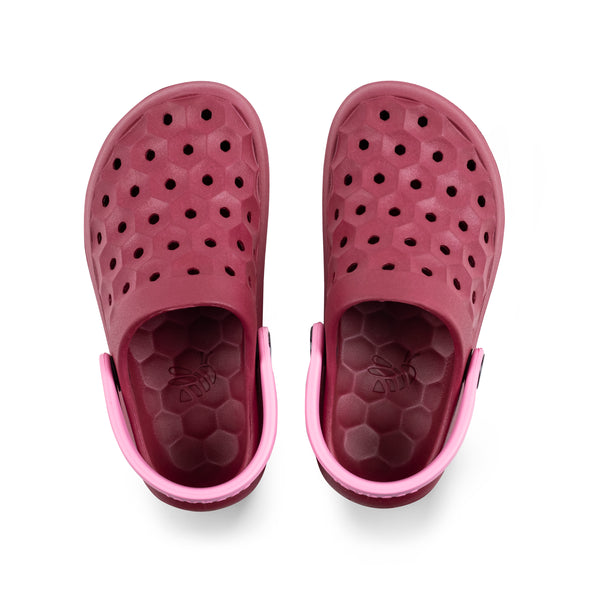 Sabot universitaire pour enfants - Cerise foncée / rose pâle