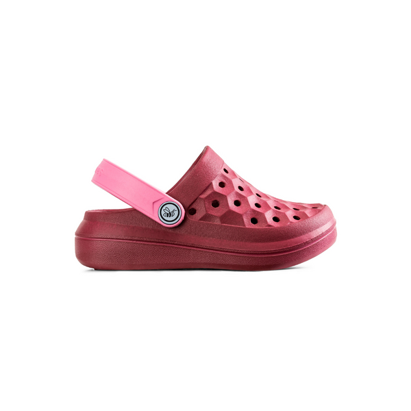 Sabot universitaire pour enfants - Cerise foncée / rose pâle