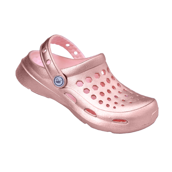 Sabot actif pour enfants - Motif graphique métallisé or rose