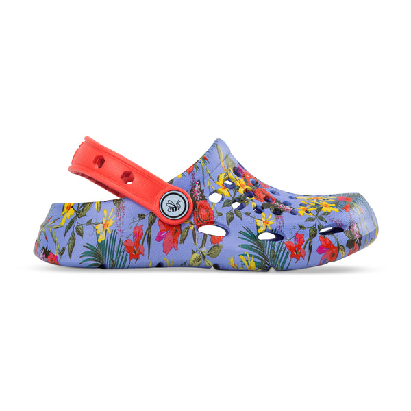 Kids' Active Clog - Graphic Blue Iris Tropical Floral