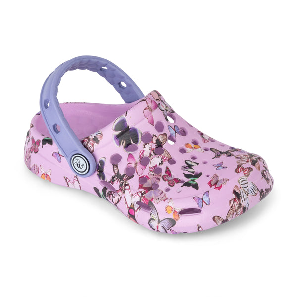Kids' Active Clog - Graphic Lavender Butterfly