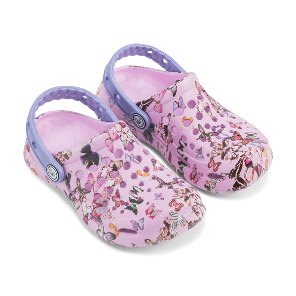 Kids' Active Clog - Graphic Lavender Butterfly