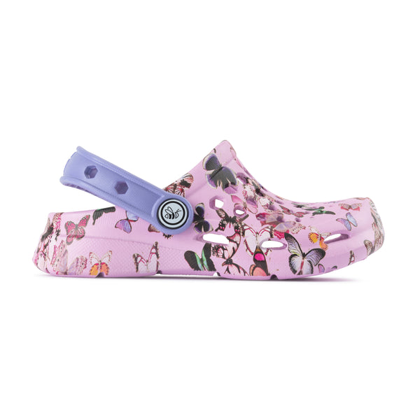 Kids' Active Clog - Graphic Lavender Butterfly