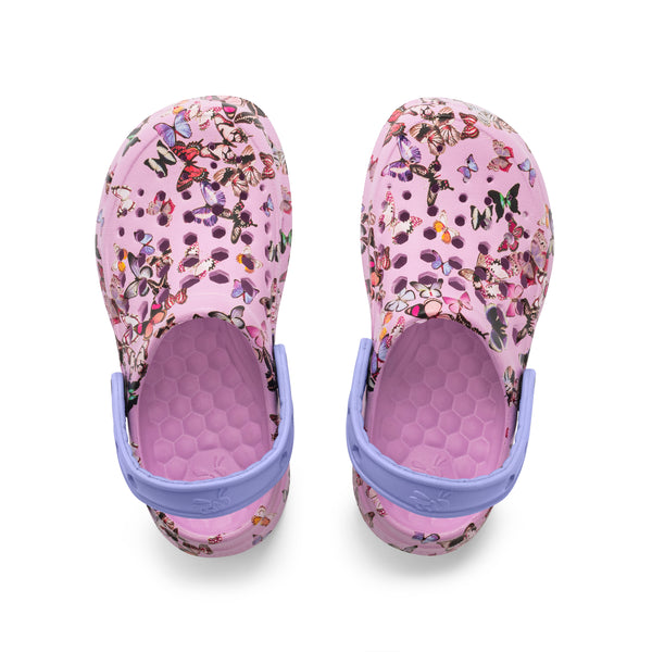Kids' Active Clog - Graphic Lavender Butterfly