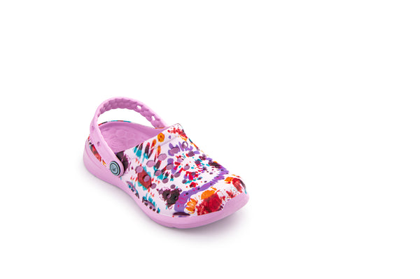 Kids Active Clog Graphic - Lavande Spiral Tie Dye