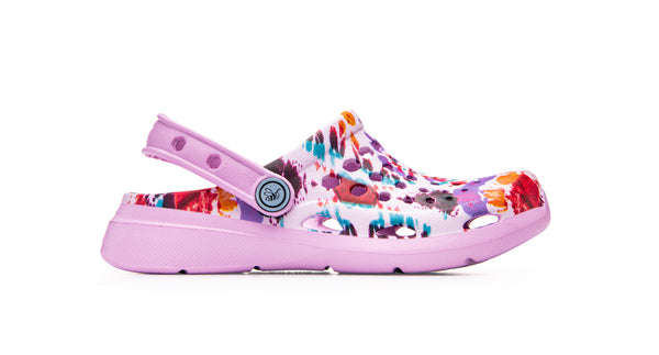 Kids Active Clog Graphic - Lavande Spiral Tie Dye