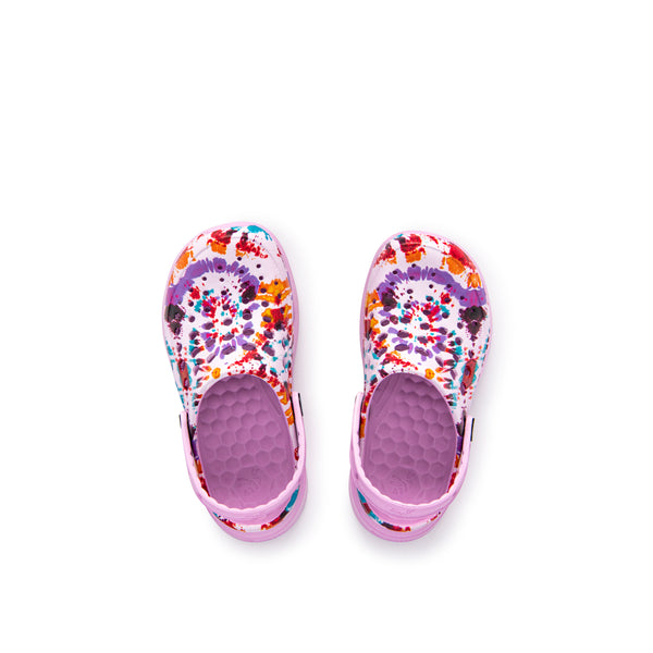 Kids Active Clog Graphic - Lavande Spiral Tie Dye