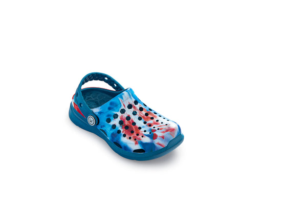Kids Active Clog Graphic - Mdnght Teal Wshd Tie Dy