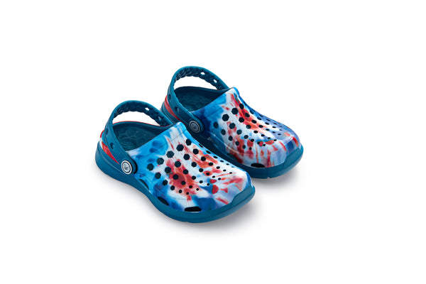 Kids Active Clog Graphic - Mdnght Teal Wshd Tie Dy