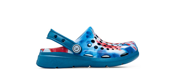 Kids Active Clog Graphic - Mdnght Teal Wshd Tie Dy