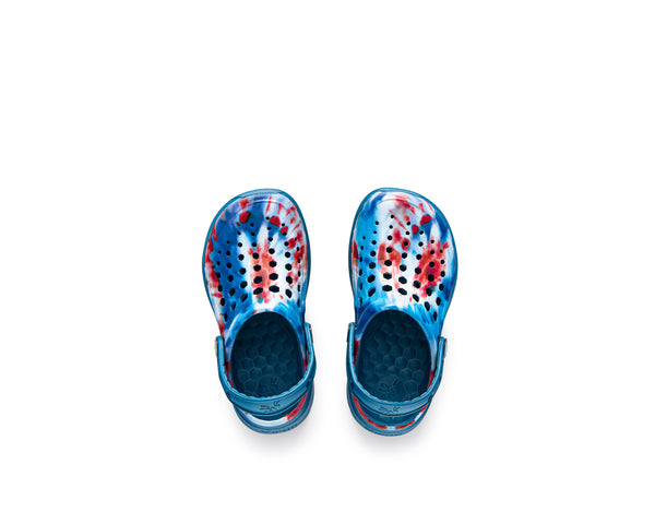 Kids Active Clog Graphic - Mdnght Teal Wshd Tie Dy