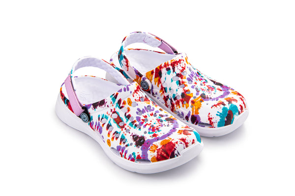 Modern Clog - Graphic White Spiral Tie Dye