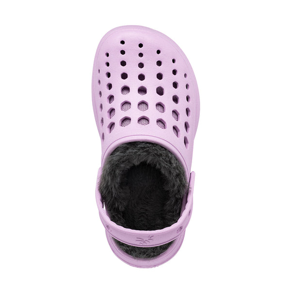 Kids' Cozy Lined Clog - Lavender/Charcoal