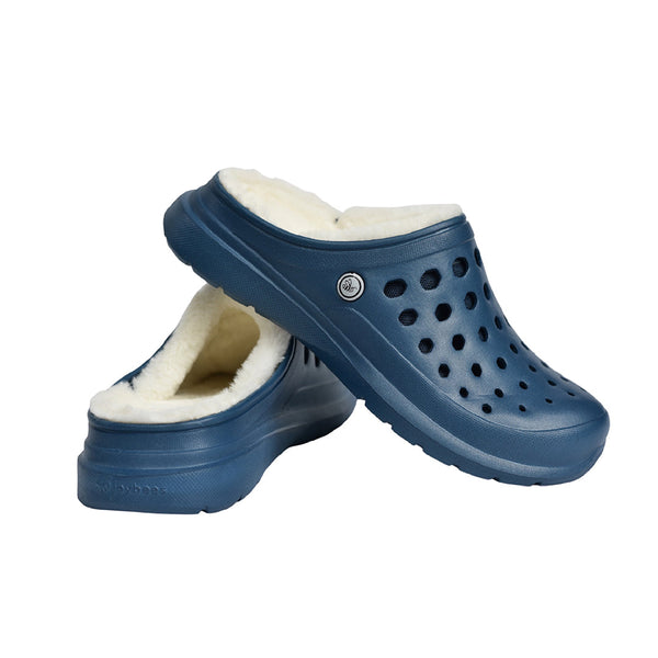 Sabot doublé confortable - Bleu marine/naturel