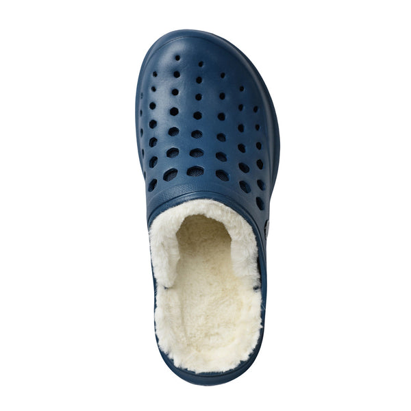 Cozy Lined Clog - Navy/Natural