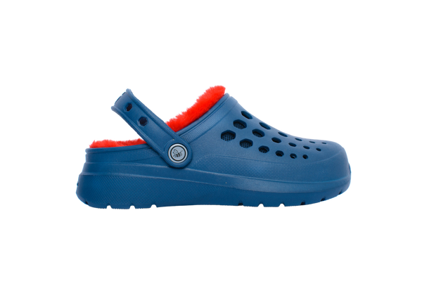 Sabot doublé confortable pour enfants - Bleu marine/rouge
