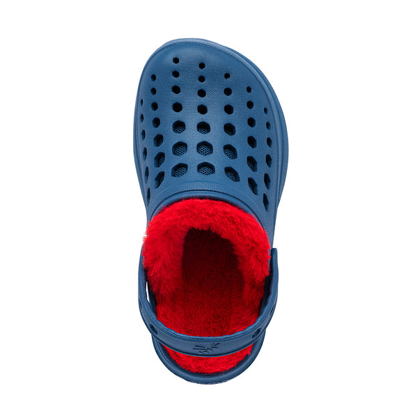 Sabot doublé confortable pour enfants - Bleu marine/rouge