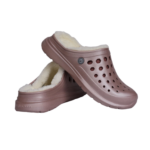 Cozy Lined Clog - Metallic Rose Gold / Natural