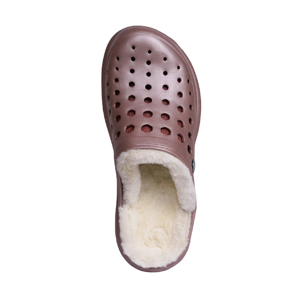 Cozy Lined Clog - Metallic Rose Gold / Natural