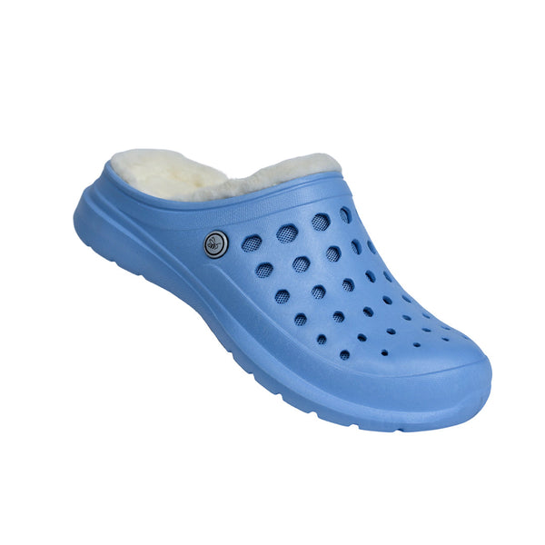 Cozy Lined Clog - Light Blue/Natural