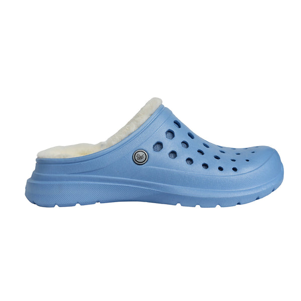 Sabot doublé douillet - Bleu clair/naturel