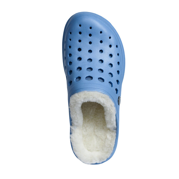 Cozy Lined Clog - Light Blue/Natural