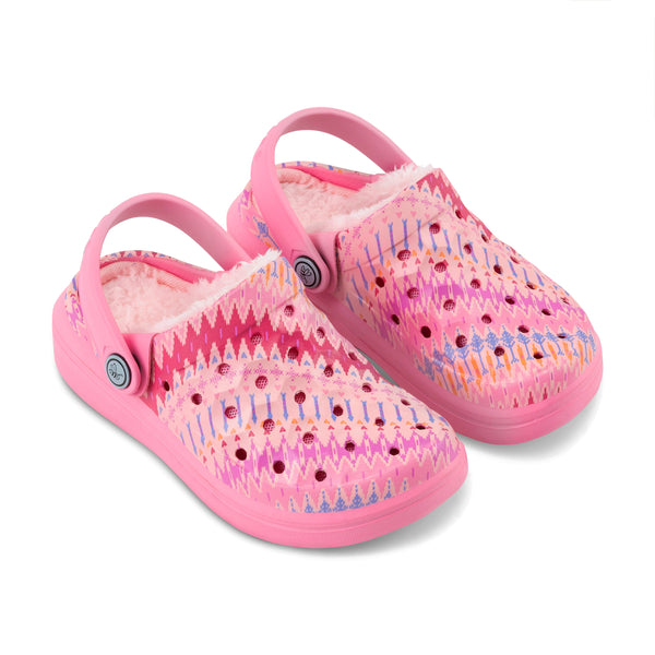 Kids' Varsity Lined Clog - Graphic Soft Pink Fair Isle