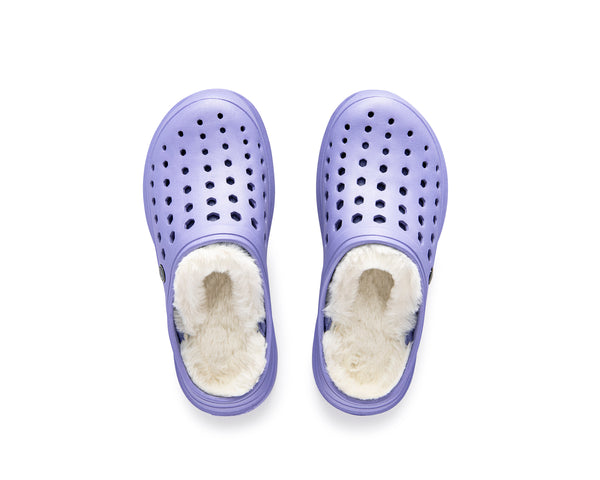 Cozy Lined Clog - Blue Iris/Natural