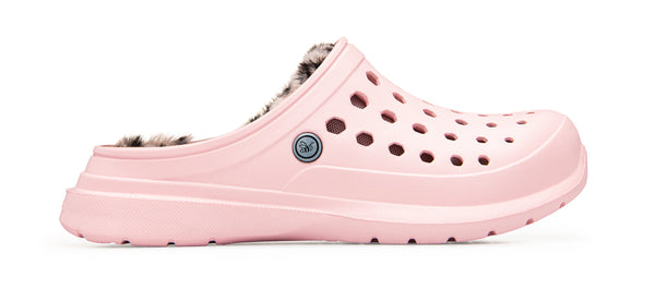 Sabot doublé douillet - Rose pastel/guépard