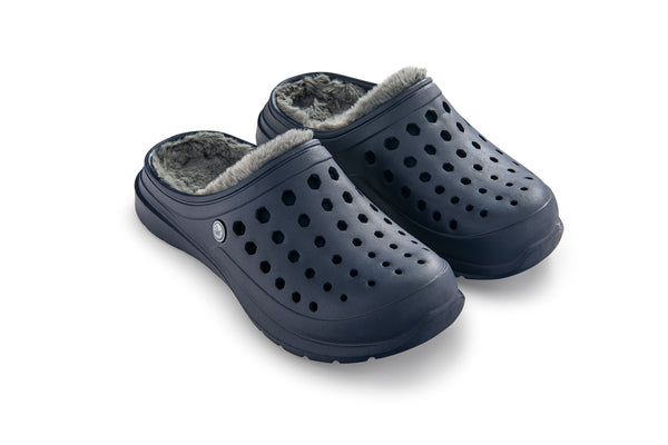 Cozy Lined Clog - Navy/Charcoal