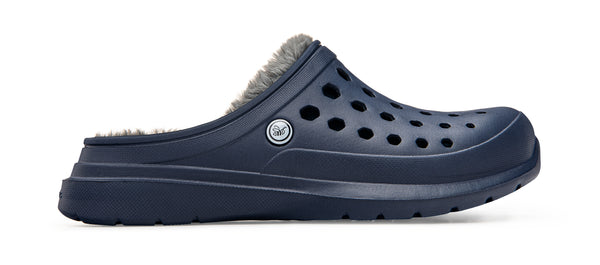 Cozy Lined Clog - Navy/Charcoal