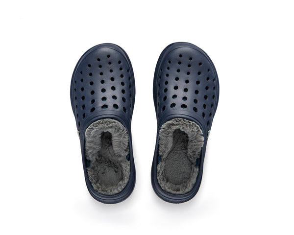 Cozy Lined Clog - Navy/Charcoal