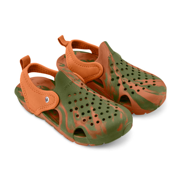 Kids' Creek Sandal - Olive/Burnt Orange Marbled