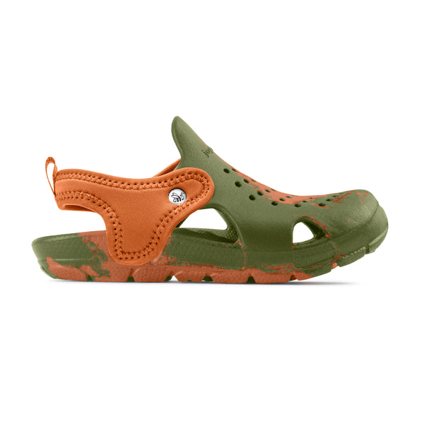 Kids' Creek Sandal - Olive/Burnt Orange Marbled