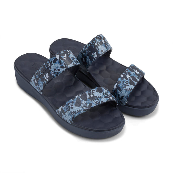 The Cute Sandal - Graphic Navy Denim Floral