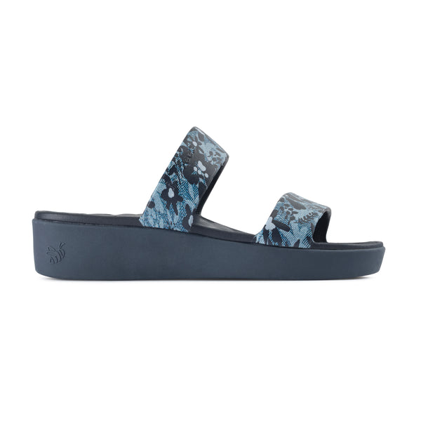 The Cute Sandal - Graphic Navy Denim Floral