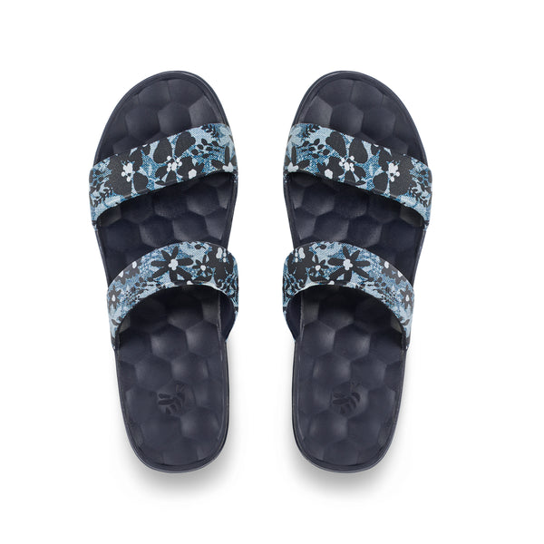 The Cute Sandal - Graphic Navy Denim Floral