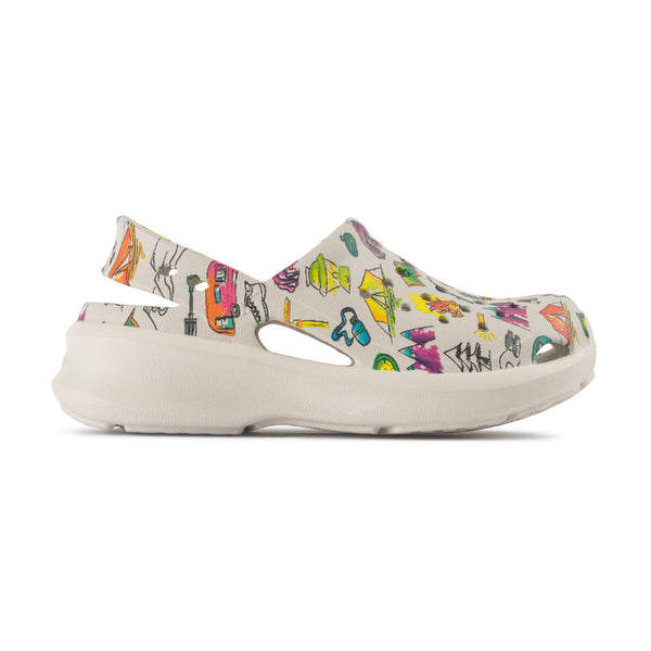 Kids' Explorer Clog - Graphic Linen Hiking Doodle