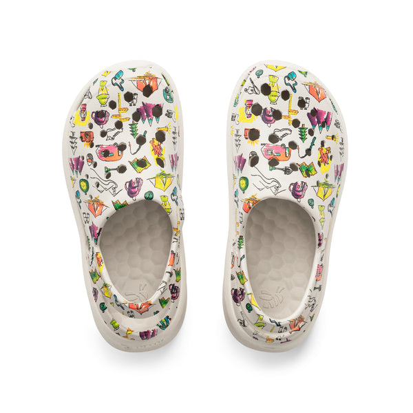 Kids' Explorer Clog - Graphic Linen Hiking Doodle