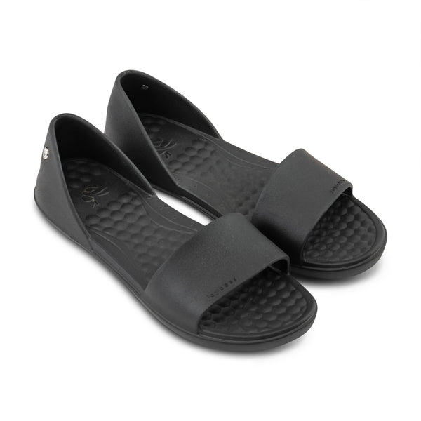 Flat black slide discount sandals