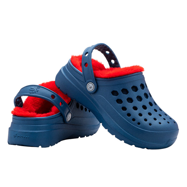 Sabot doublé confortable pour enfants - Bleu marine/rouge
