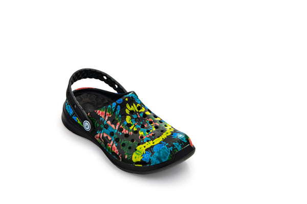 Kids' Active Clog - Graphic Black Spiral Tie Dye