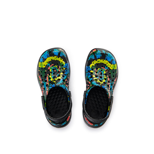 Kids' Active Clog - Graphic Black Spiral Tie Dye