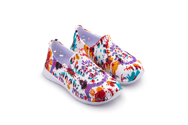 Kids' Splash Sneaker - Graphic White Spiral Tie Dye