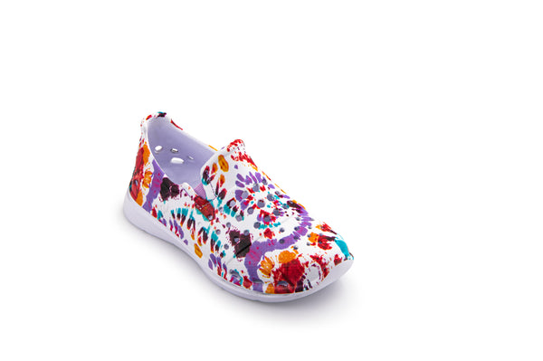 Kids' Splash Sneaker - Graphic White Spiral Tie Dye